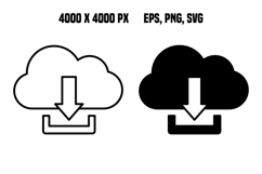 Cloud Download Icons Product Image 1