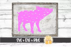 Distressed Pig - Farm Animal SVG PNG DXF Cut Files Product Image 1