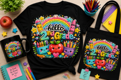 Hello 2nd Grade PNG | Back to School Sublimation Design Product Image 1