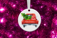 Red Truck Christmas. Christmas Watercolor. Christmas Card Product Image 3