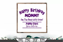 Happy Birthday Mommy or Mom Funny SVG Design Product Image 1