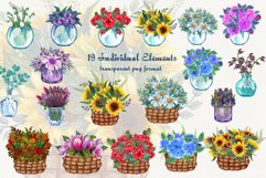 Country Bouquets Watercolor Clip Art 300dpi Product Image 3