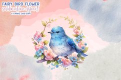 Fairy Bird Flower Watercolor Clipart Product Image 5