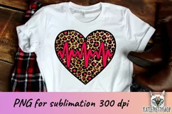 Valentine's day sublimation design, love, heart, leopard Product Image 1