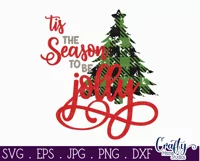 Tis The Season To Be Jolly Buffalo Plaid Christmas Svg Product Image 2