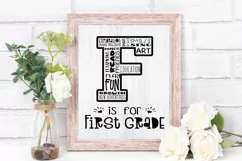 F is for First grade, 1st grade shirts, teacher svg dxf png Product Image 2