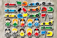 Little racer, race cars, racing helmet graphic illustration Product Image 2