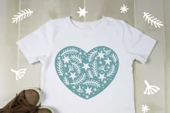 Scandinavian Style X-mas Heart SVG, Christmas Decor Cut File Product Image 6