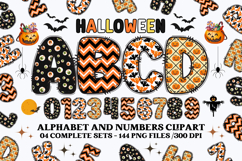 Halloween Alphabet png clipart, halloween letters doodle Product Image 1