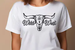 Wild West Skull Clipart SVG Rope Font Wild West Tshirt Desig Product Image 2