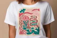 Cowgirl boots SVG Cut file Text Be Wild Cowboy Snake Tshirt Product Image 2