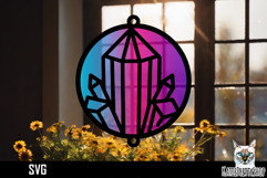 Suncatcher Car Charm Crystal gem SVG, Hanging Ornament SVG Product Image 1