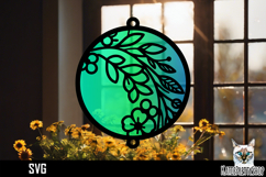 Suncatcher Car Charm Flowers SVG, Hanging Ornament SVG Product Image 1