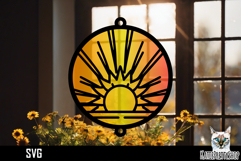 Suncatcher Car Charm sunset SVG, Sun Ornament SVG Product Image 1