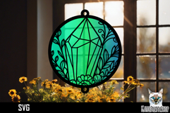 Suncatcher Car Charm Crystal gem SVG, Hanging Ornament SVG Product Image 1