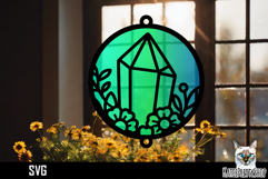 Suncatcher Car Charm Crystal gem SVG, Hanging Ornament SVG Product Image 1