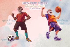 Happy Funny Grandpa Sublimation Clipart PNG Product Image 5