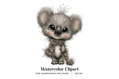 Christmas Koala with Gold Tinsel PNG Product Image 1