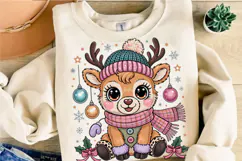 Trendy Girly Christmas Reindeer PNG Designs Product Image 4