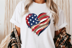 4th of July Heart PNG USA Flag Heart Product Image 4