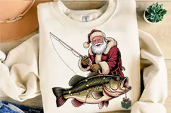 Fishing Santa Christmas PNG Designs Product Image 4