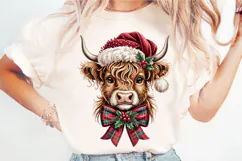 Christmas Highland Cow PNG Designs Product Image 5