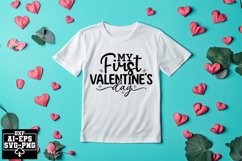 My First Valentine&#039;s Day Svg Cut Files Creative Art Product Image 1