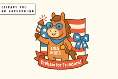 Patriotic Horse Sublimation Design | 4th of July PNG Product Image 1