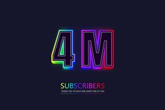4M subscribers celebration template Neon Sign Text Effect Product Image 1