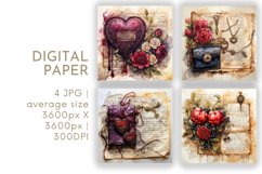Valentines Digital Paper Product Image 1