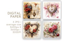 Valentines Digital Paper Product Image 1