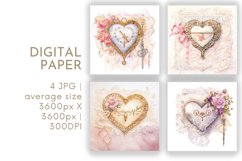 Valentines Digital Paper Product Image 1