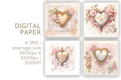 Valentines Digital Paper Product Image 1