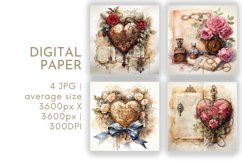 Valentines Digital Paper Product Image 1
