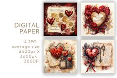 Valentines Digital Paper Product Image 1