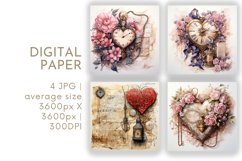 Valentines Digital Paper Product Image 1