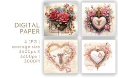 Valentines Digital Paper Product Image 1