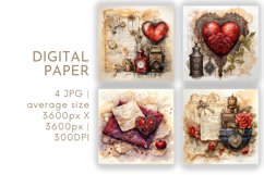 Valentines Digital Paper Product Image 1