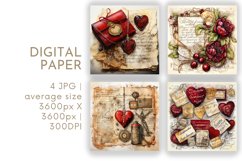 Valentines Digital Paper Product Image 1