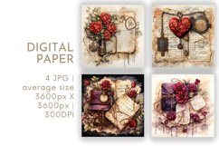 Valentines Digital Paper Product Image 1