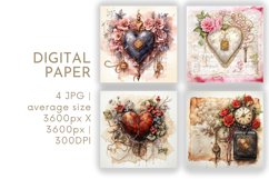 Valentines Digital Paper Product Image 1