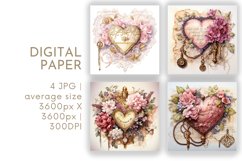 Valentines Digital Paper Product Image 1