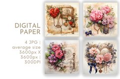 Valentines Digital Paper Product Image 1