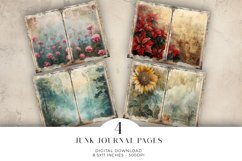 Watercolour Flowers Junk Journal Digital Paper Bi-fold Product Image 1
