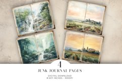 Watercolour Scenic Junk Journal Digital Paper Bi-fold Product Image 1