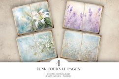 Watercolor Flowers Junk Journal Digital Paper Bi-fold Product Image 1