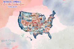 Patriotic Symbols Watercolor Sublimation Clipart Product Image 5
