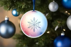 Round Christmas Ornament Sublimation|Clipart Product Image 3