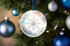 Round Christmas Ornament Sublimation|Clipart Product Image 1