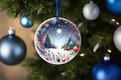Round Christmas Scene Seasonal Magic Sublimation PNG Product Image 4